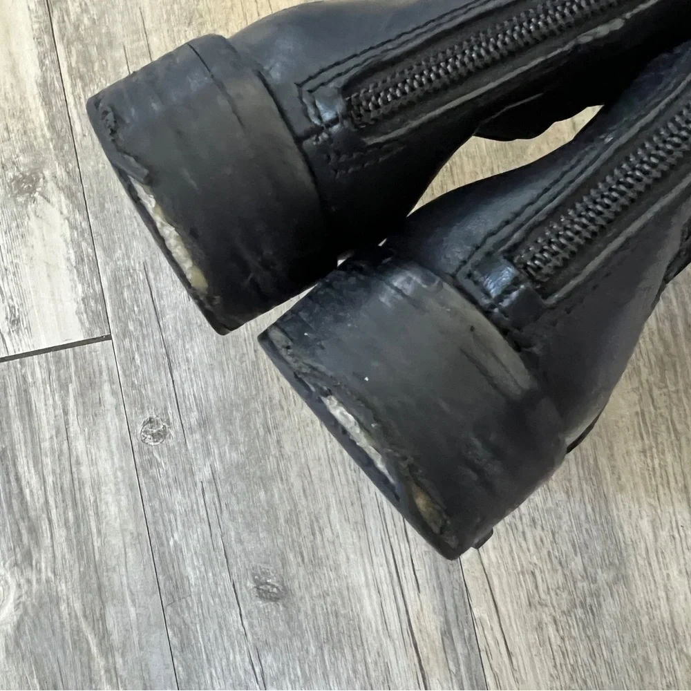 Tory Burch Suede and Leather Tall Riding Boots in Black